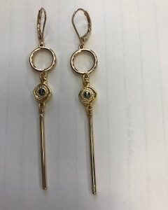 Gold Drop Logo Earrings